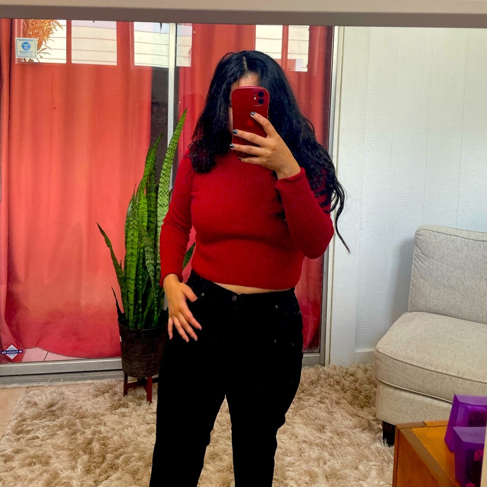 Cropped Turtleneck size small 100% wool